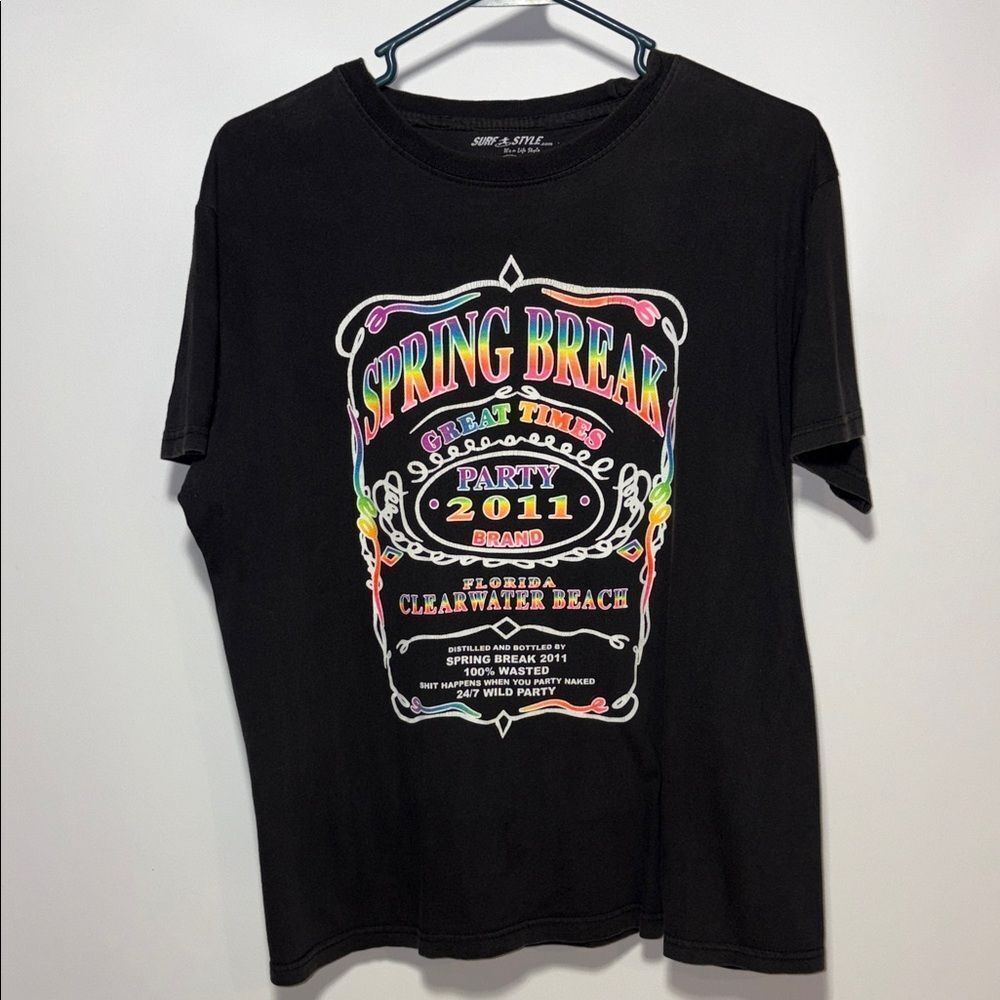 Surf Style Black Spring Break Party Tee